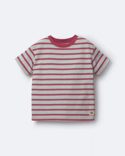Toddler Boy Relaxed Tee in Stripes - Red/Blue