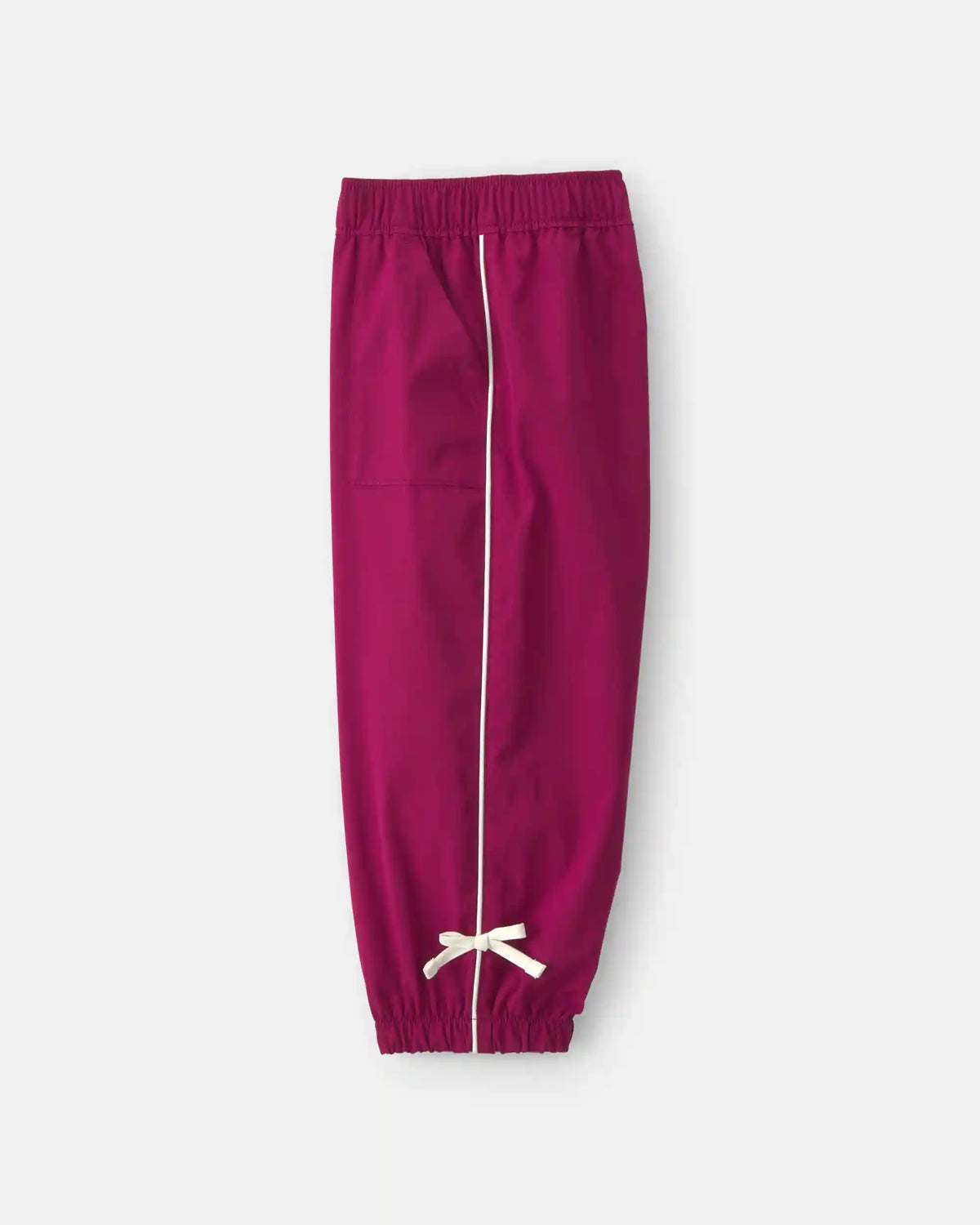 Toddler Girl Bow-Cuff Poplin Joggers - Burgundy