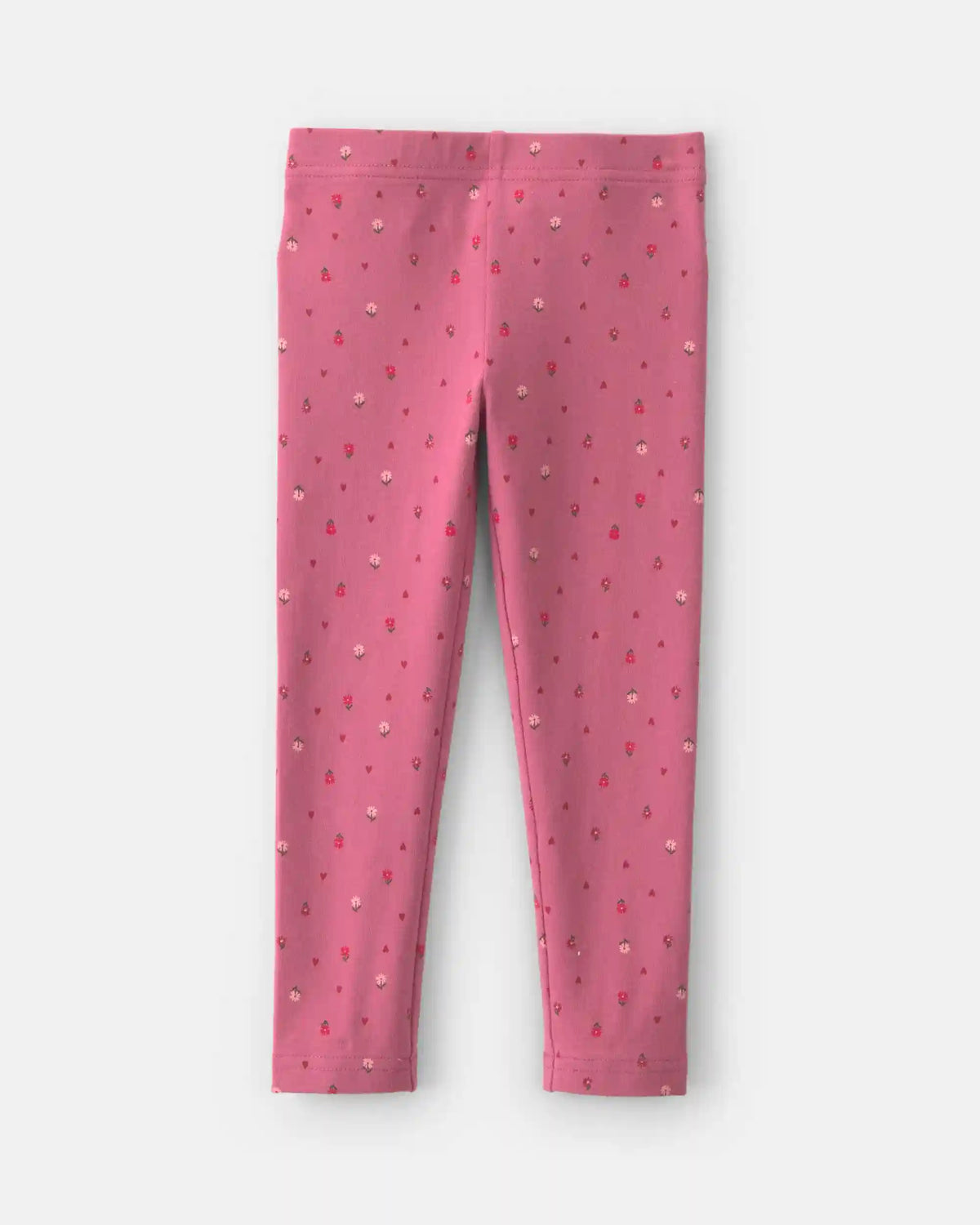 Toddler Girl Floral Cotton Pull-On Stretch Leggings - Pink