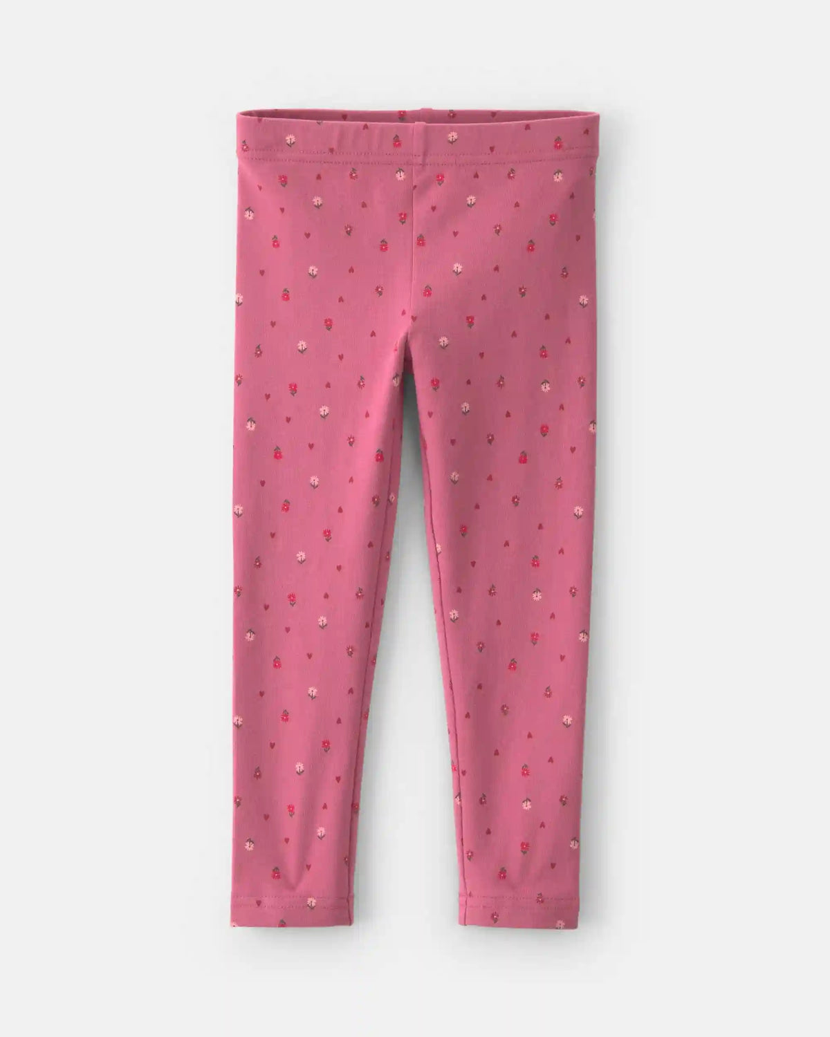 Toddler Girl Floral Cotton Pull-On Stretch Leggings - Pink