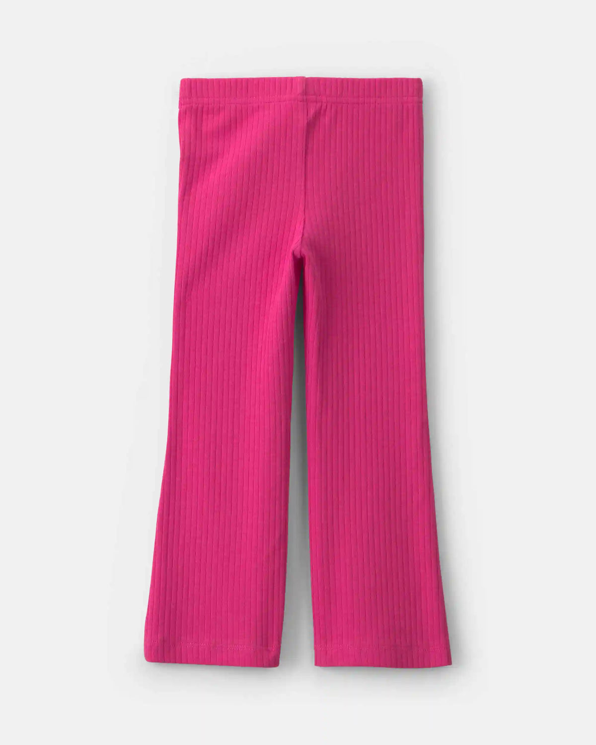 Toddler Girl Ribbed Pull-On Stretch Flare Leggings - Pink
