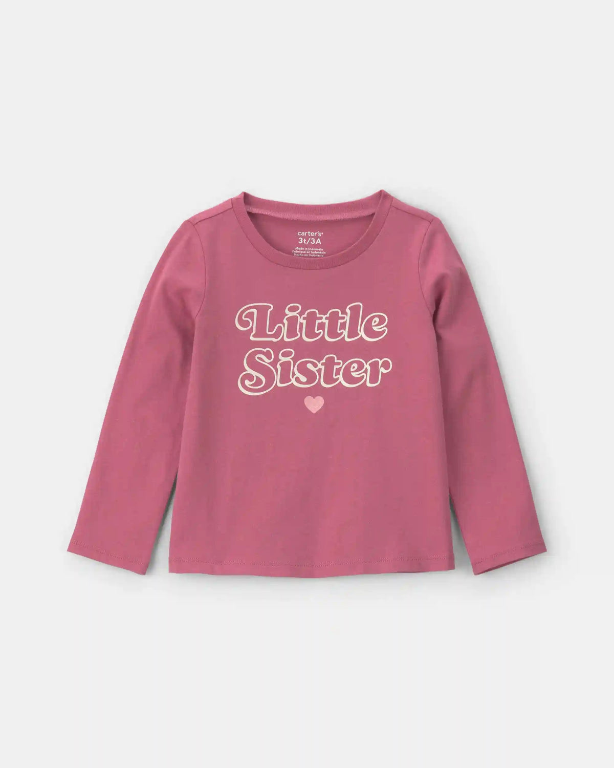 Toddler Girl 'Little Sister' Long-Sleeve Graphic Tee - Pink