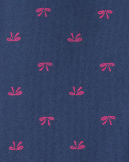 Toddler Girl Bow Cotton Pull-On Stretch Leggings - Navy Blue