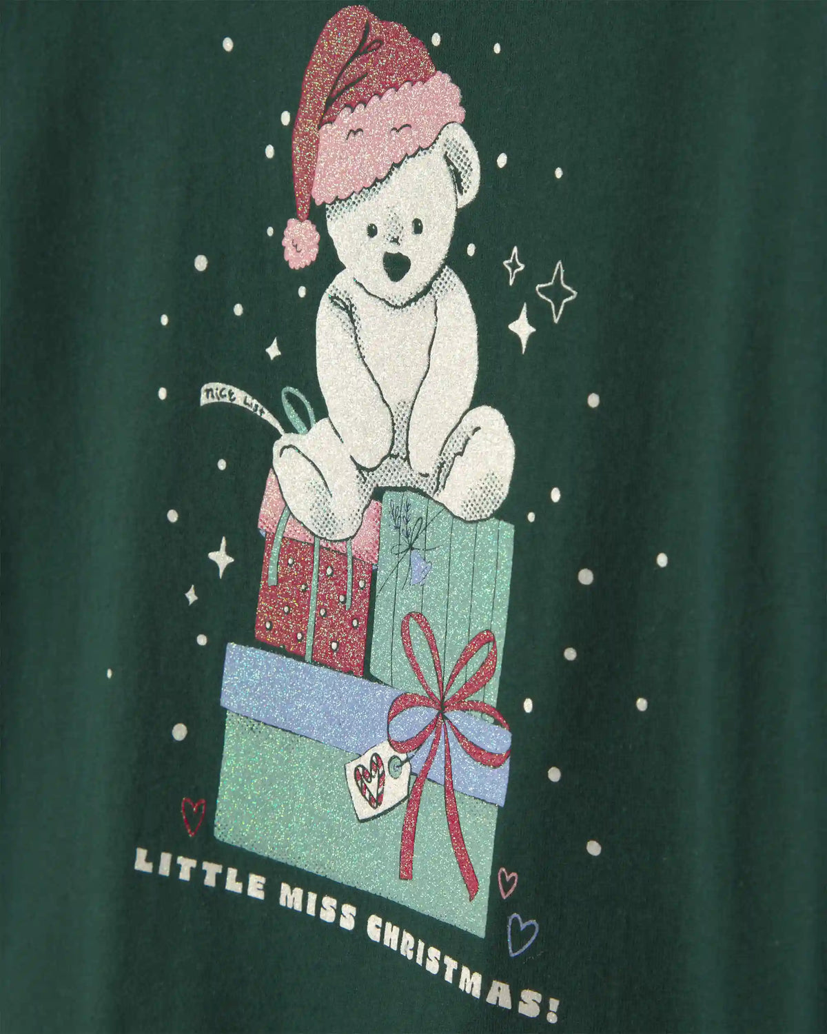 Toddler Girl Christmas Bear Long-Sleeve Graphic Tee - Green