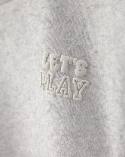 Toddler Girl 'Let's Play' Fleece Pullover Sweatshirt - Grey