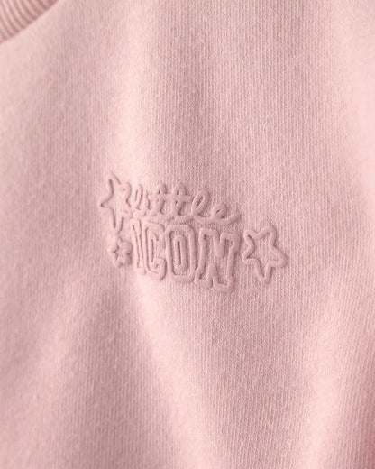 Toddler Girl 'Little Icon' Fleece Pullover Sweatshirt - Pink