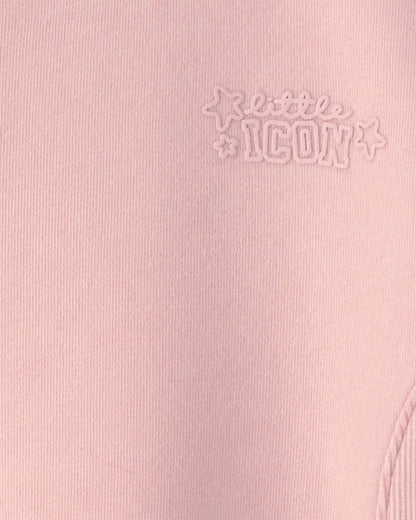 Toddler Girl 'Little Icon' Fleece Pullover Sweatshirt - Pink