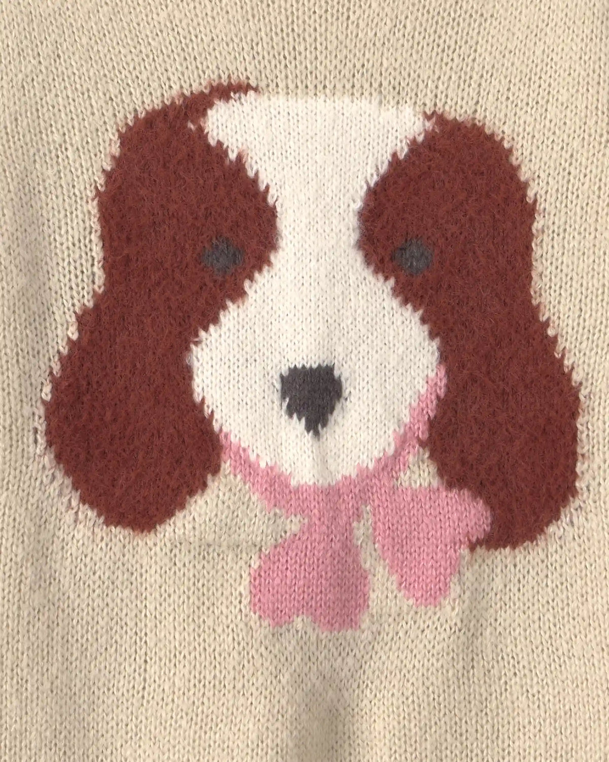 Toddler Girl Dog Sweater - Cream