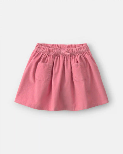 Toddler Girl Bow Corduroy Skort - Pink