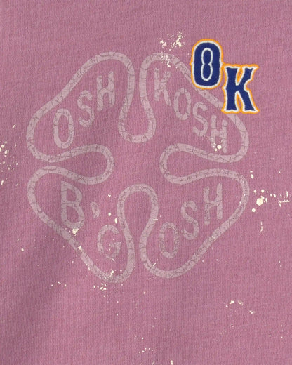 Toddler Girl 'OshKosh' French Terry Pullover Sweatshirt - Purple