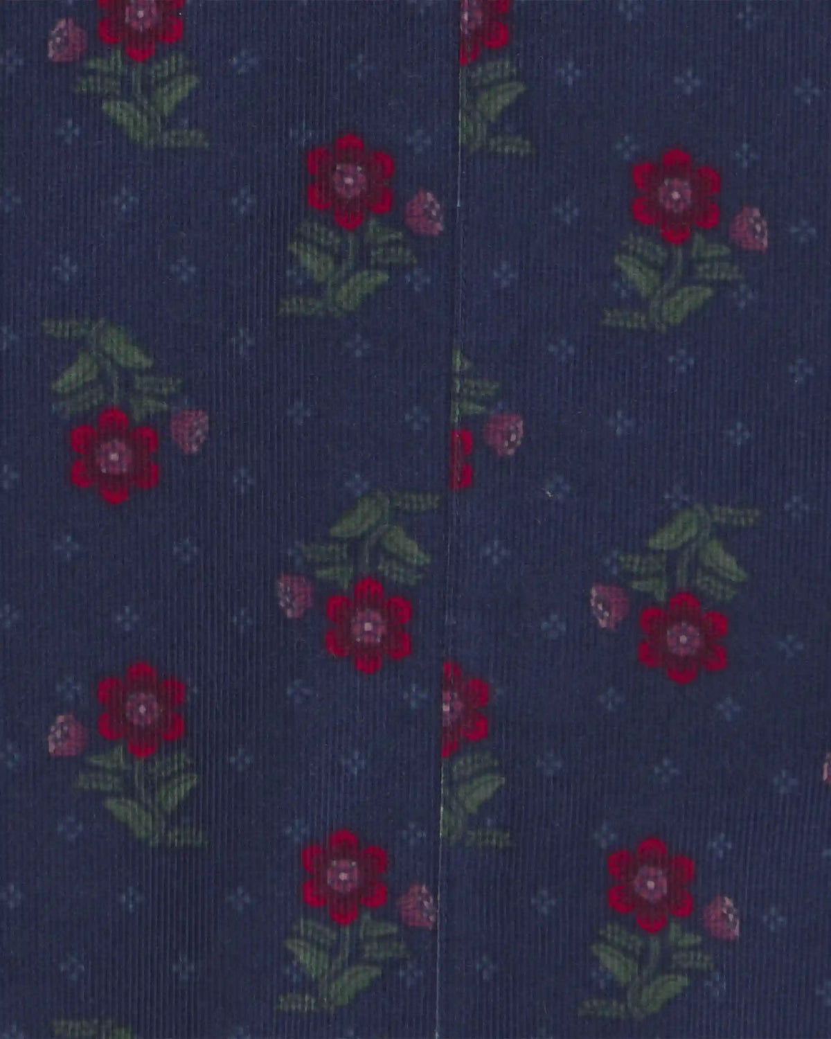 Toddler Girl 2-Piece Floral Corduroy Long-Sleeve Dress Set - Navy Blue/Red