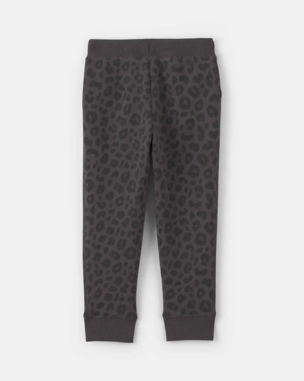 Toddler Girl Leopard Fleece Joggers - Black