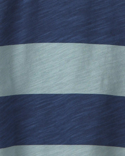 Toddler Boy Striped Long-Sleeve Henley T-Shirt - Navy Blue