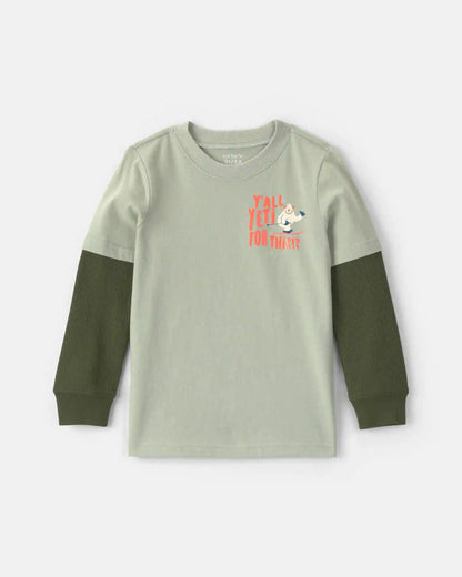 Toddler Boy Yeti Long-Sleeve Graphic Tee - Green