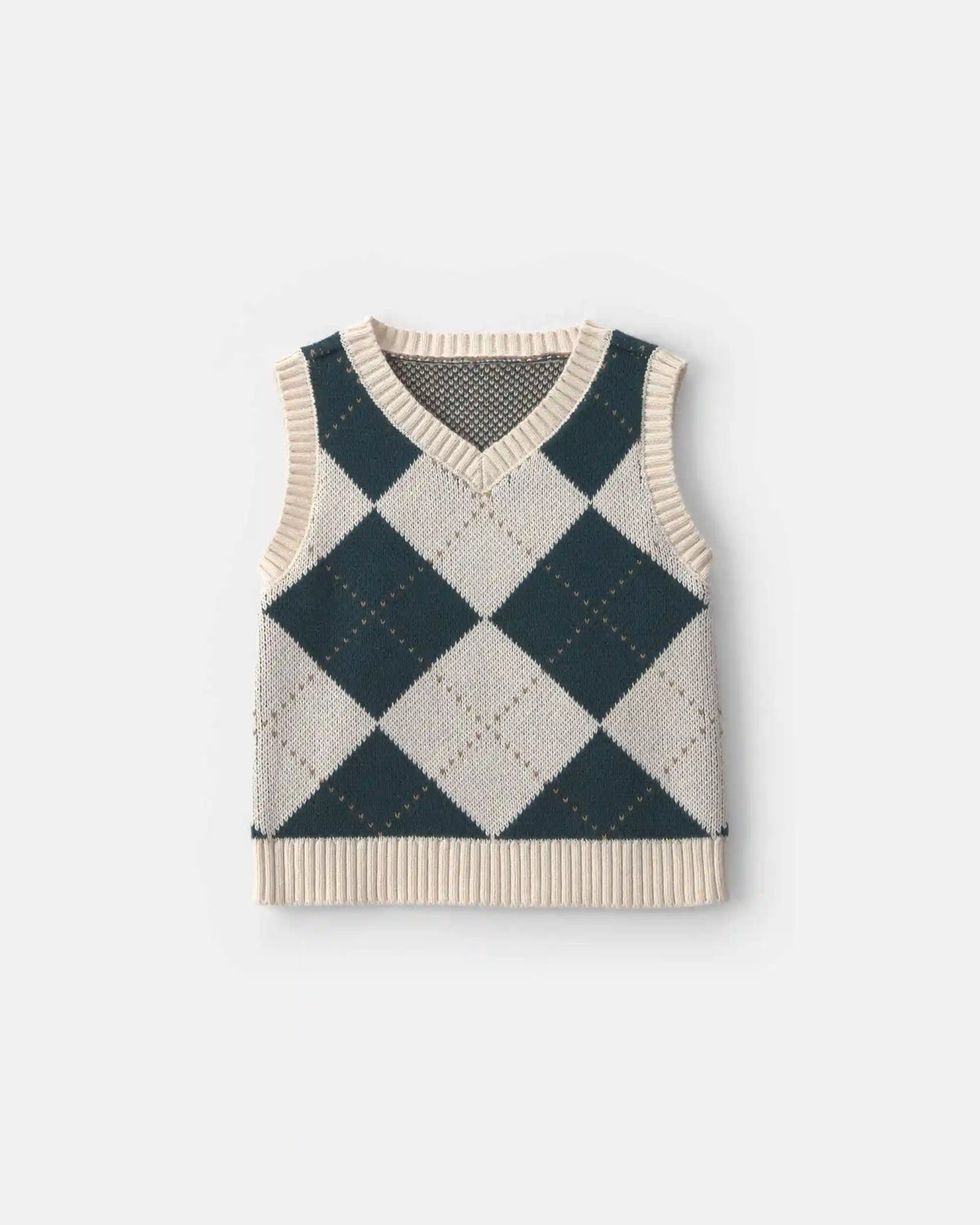 Toddler Boy Argyle Sweater Vest - Green/Cream