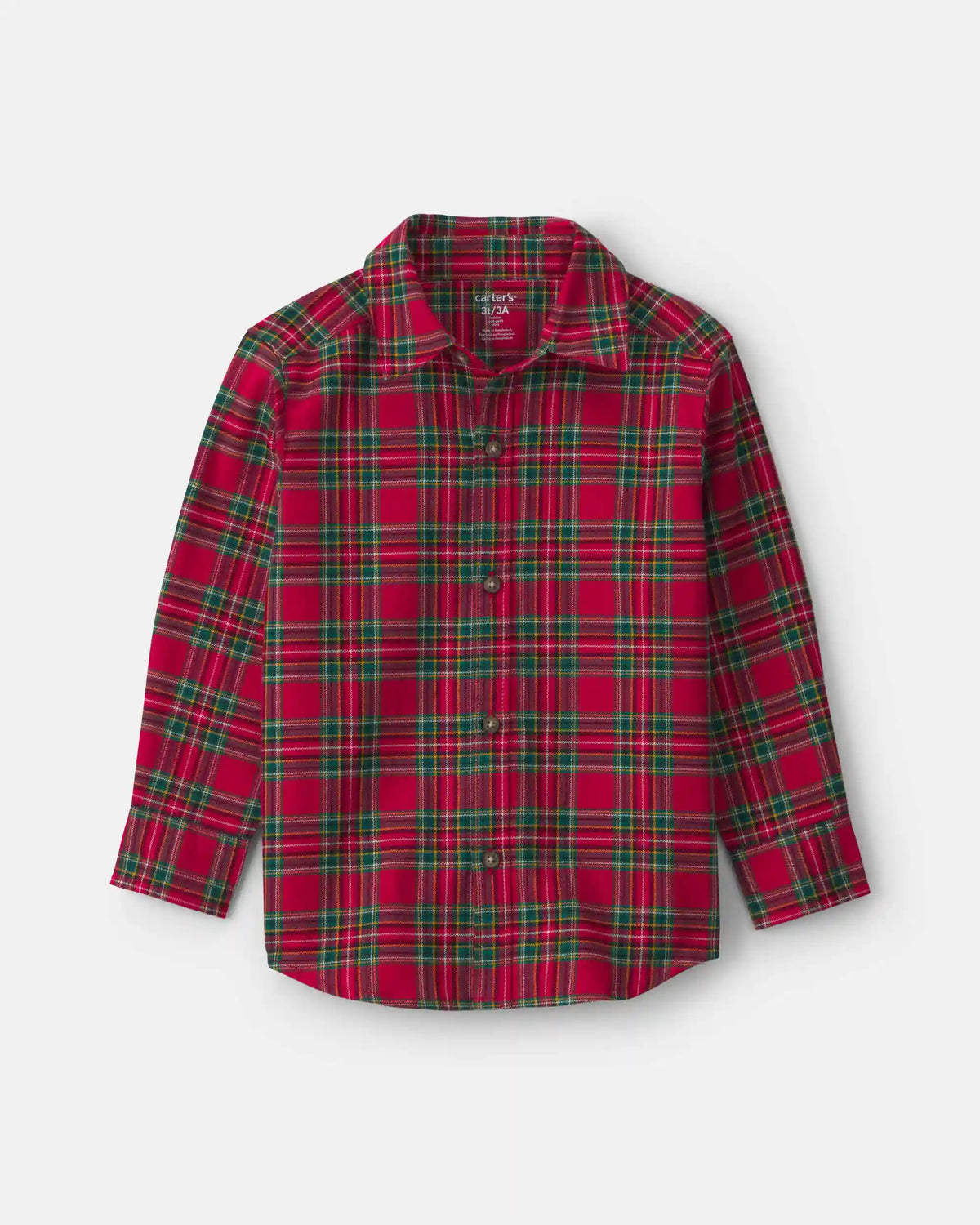 Toddler Boy Plaid Long-Sleeve Button-Down Shirt - Red/Green
