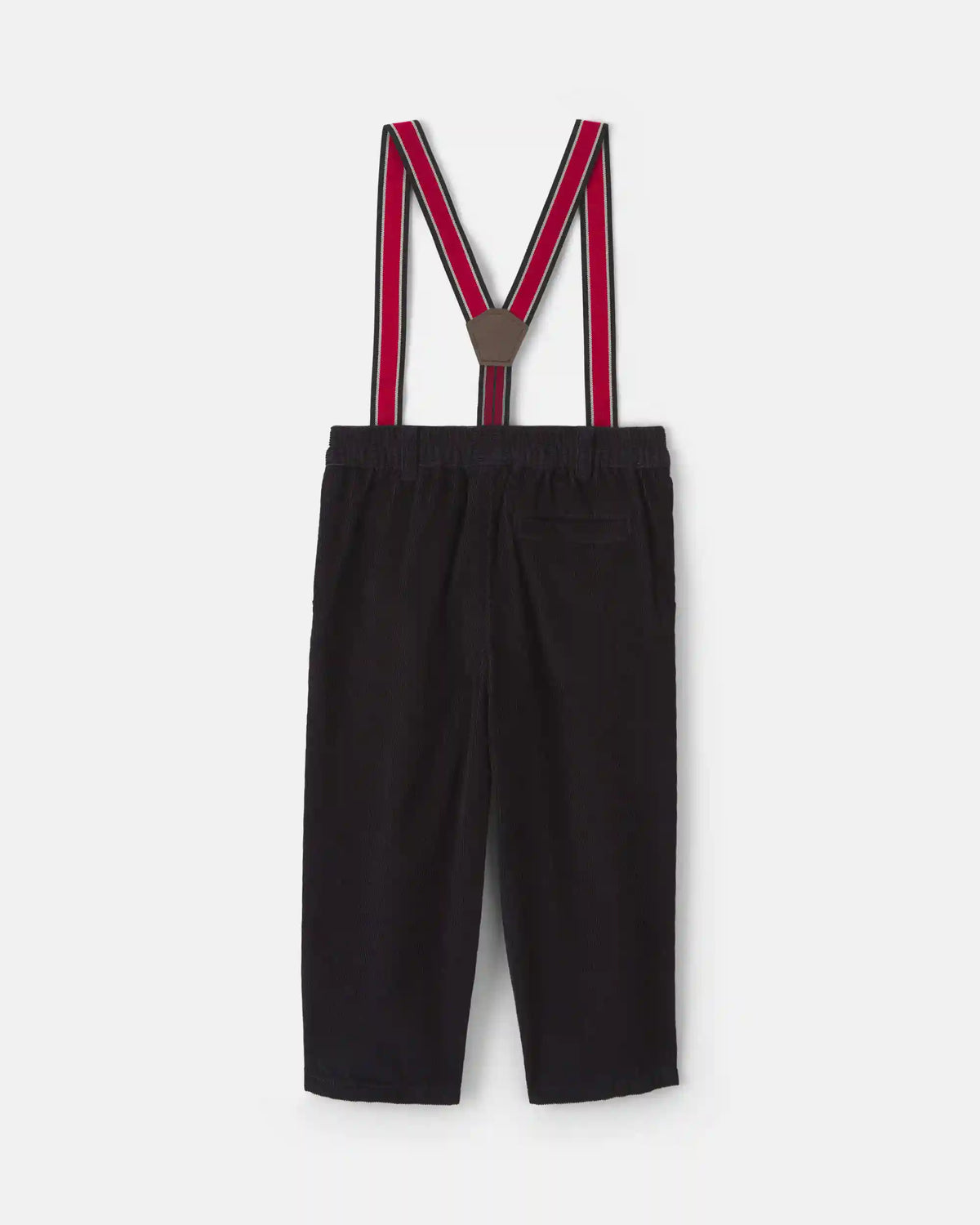 Toddler Boy Corduroy Straight Suspender Pants - Black