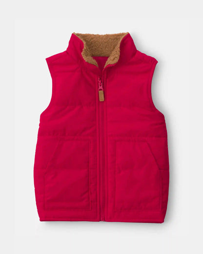 Toddler Boy Zip-Up Vest - Red