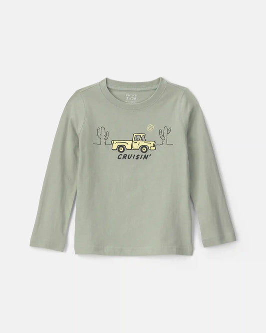 Toddler Boy 'Cruisin' Truck Long-Sleeve Graphic Tee - Green