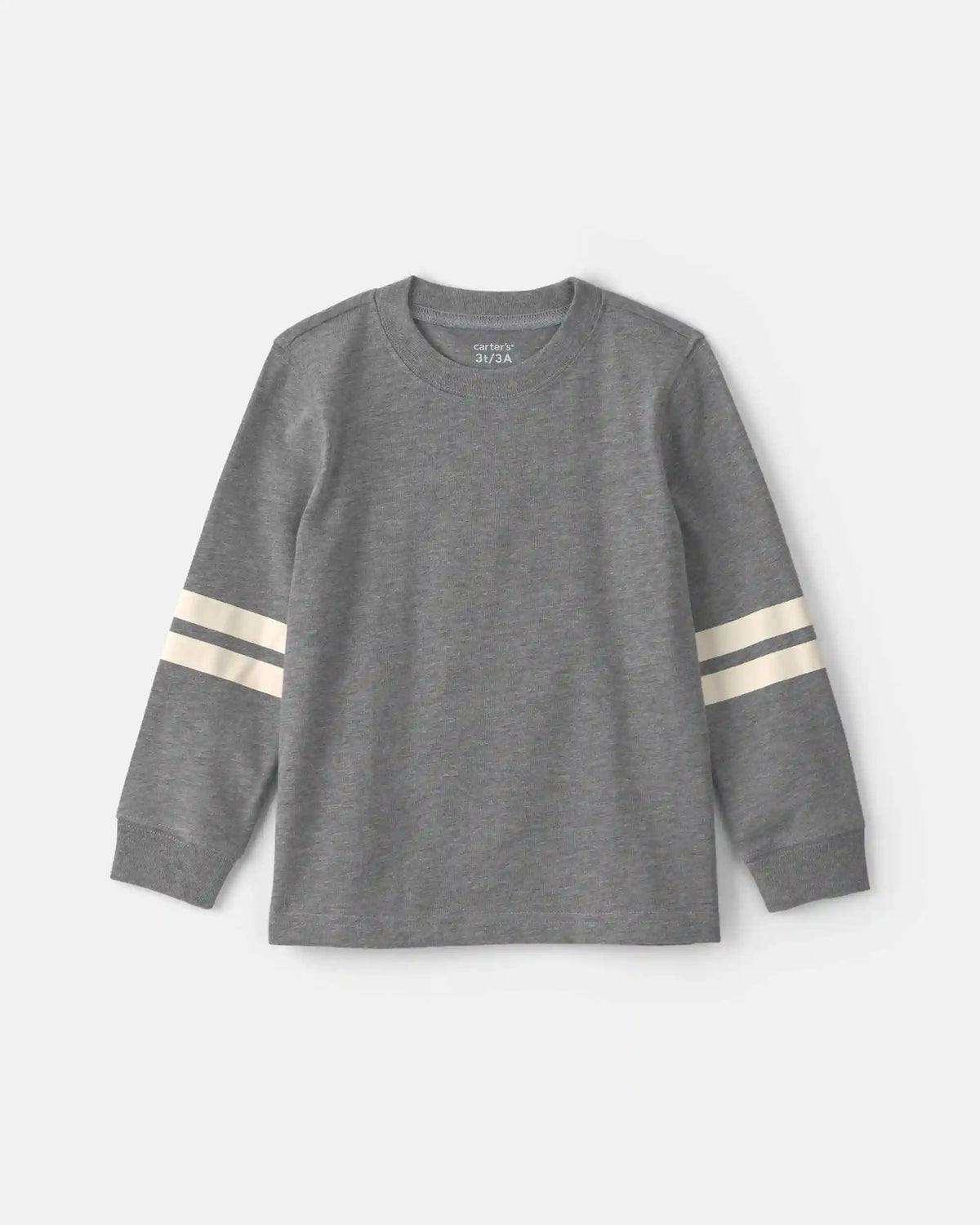 Toddler Boy Striped Long-Sleeve T-Shirt - Grey/Cream
