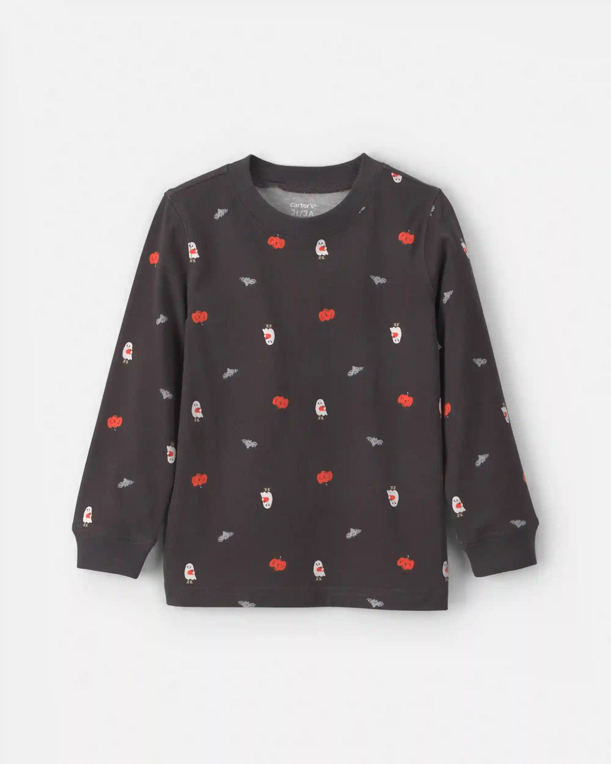 Toddler Boy Pumpkin Halloween Long-Sleeve Tee - Black