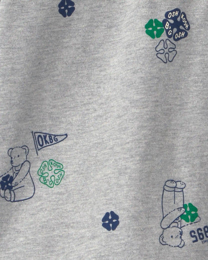 Toddler Boy Bear Long-Sleeve Polo Shirt - Grey