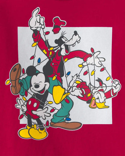 Toddler Disney© Mickey Mouse Christmas Long-Sleeve Graphic Tee - Red