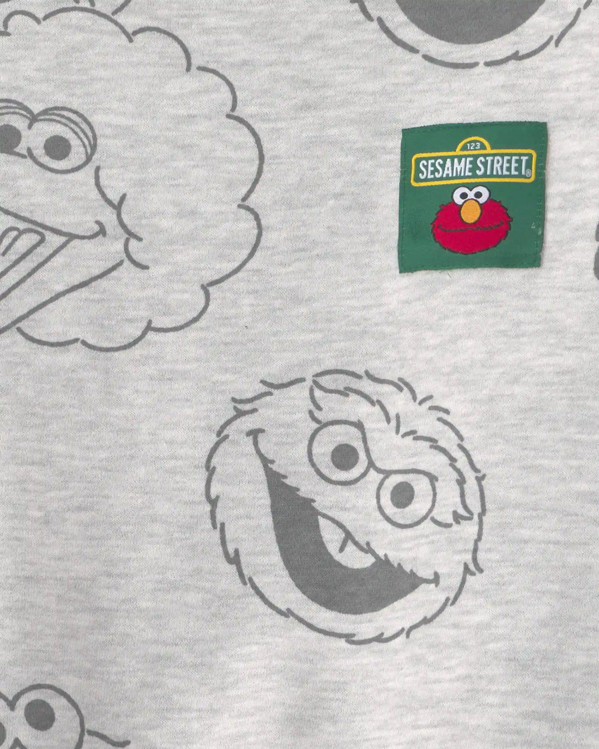 Toddler 'Sesame Street' Fleece Pullover Sweatshirt - Grey