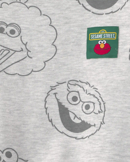 Toddler 'Sesame Street' Fleece Pullover Sweatshirt - Grey