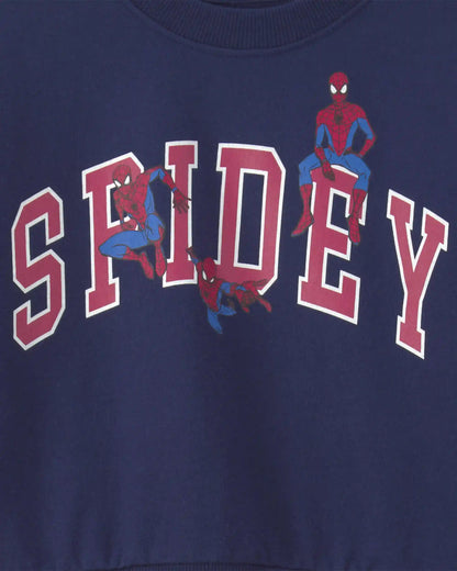 Toddler Boy ©Marvel Spider-Man Pullover Sweatshirt - Navy Blue