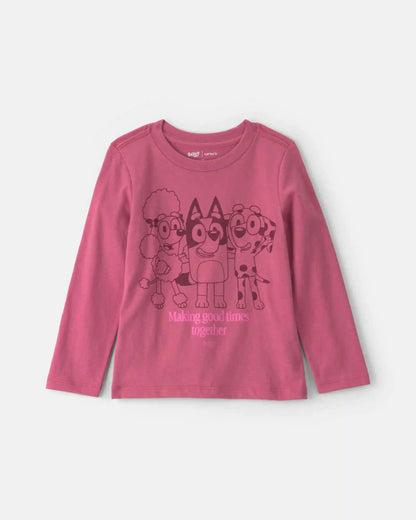 Toddler Girl Bluey™ Long-Sleeve Graphic Tee - Pink