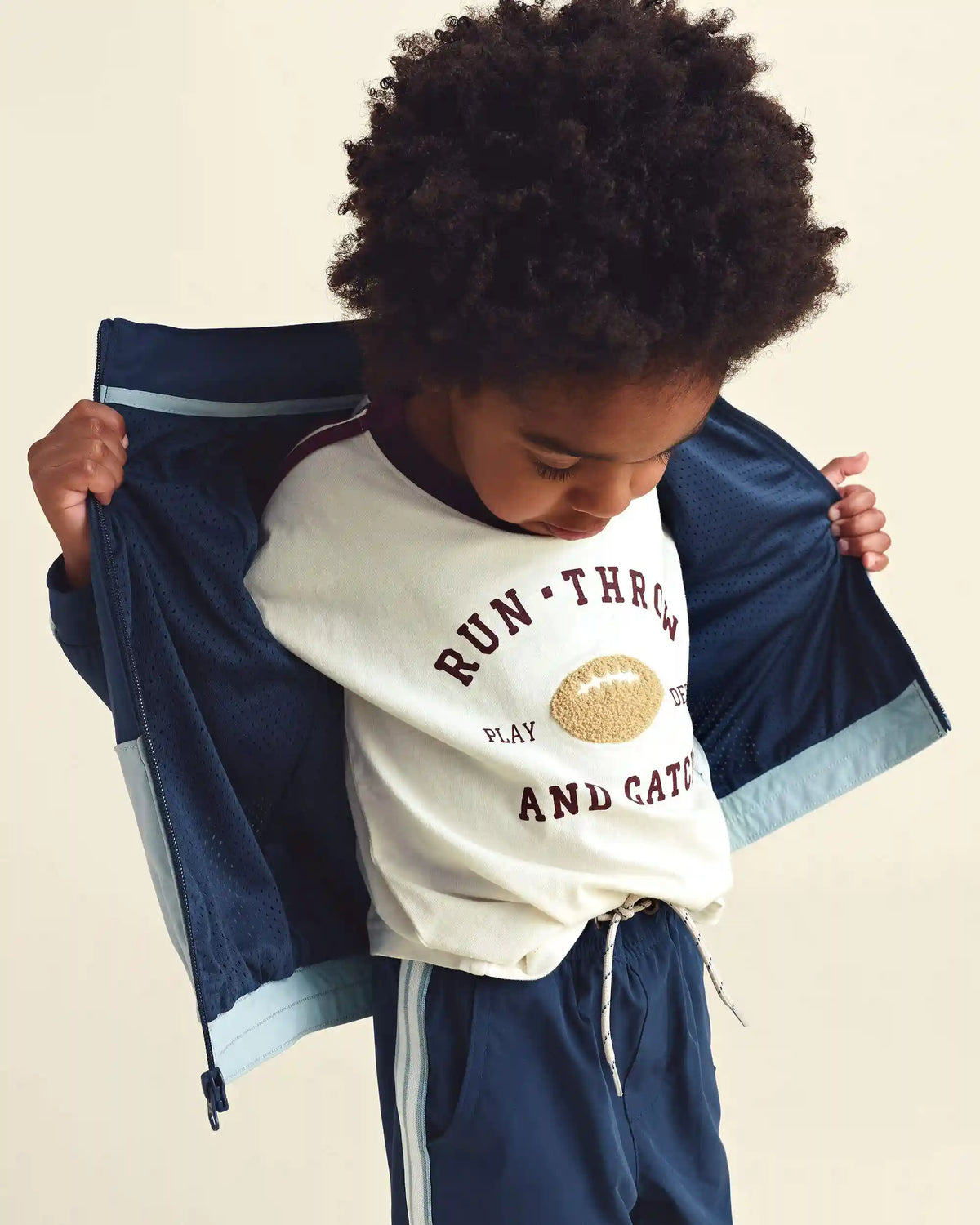 Toddler Boy Color Block Zip-Up Jacket - Blue