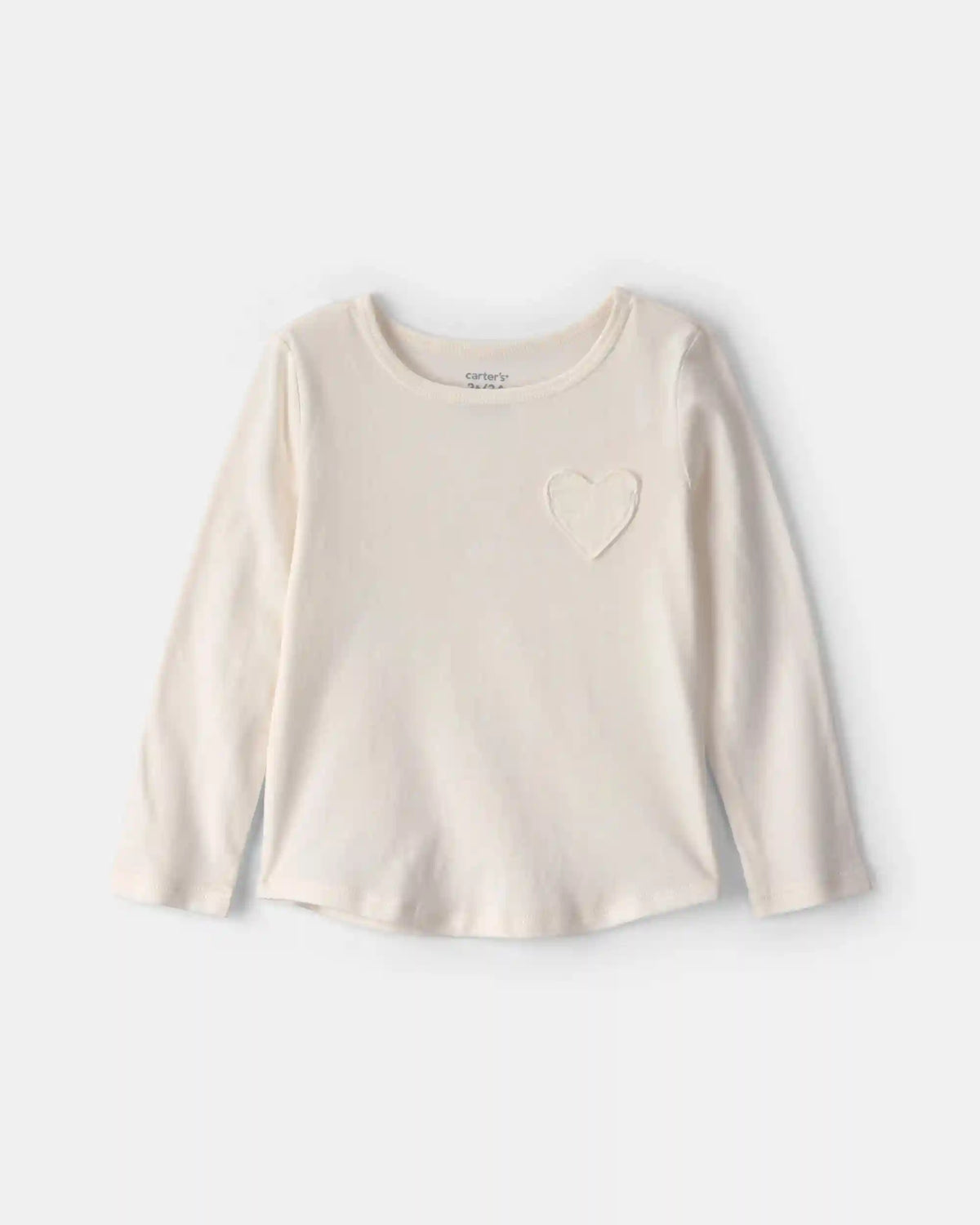 Toddler Girl Heart Long-Sleeve Top - Cream