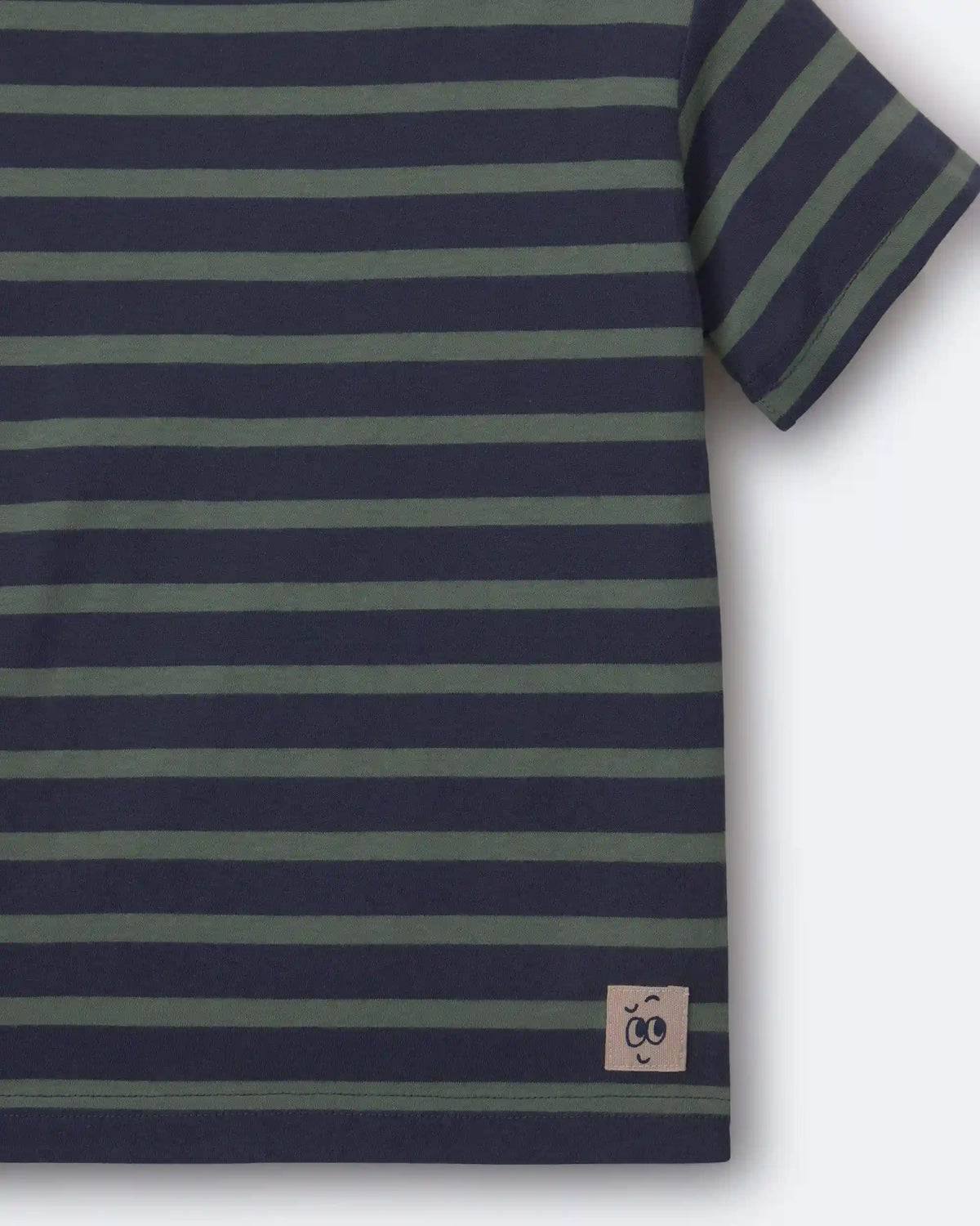 Toddler Boy Relaxed Tee in Stripes - Navy/Beige
