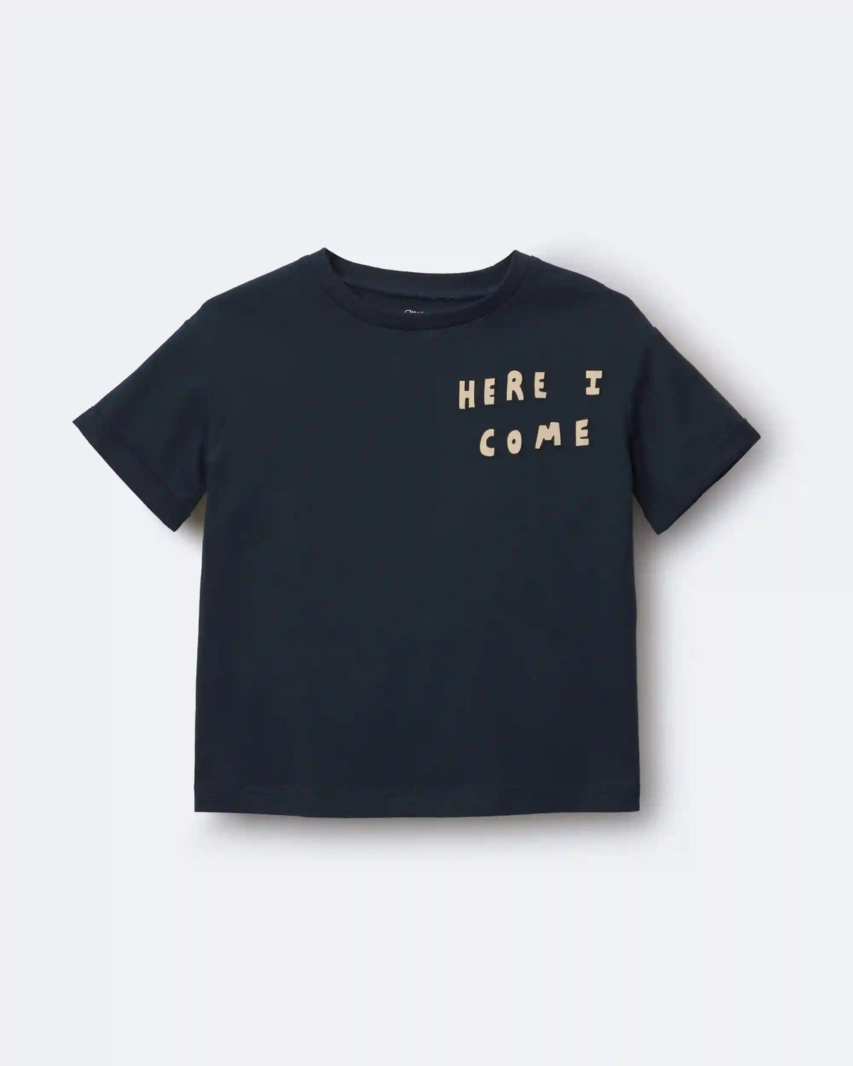 Toddler 'Here I Come' Rolled Cuff Tee - Navy