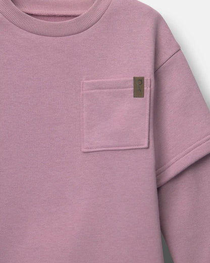 Toddler Long-Sleeve Layered Top - Mauve