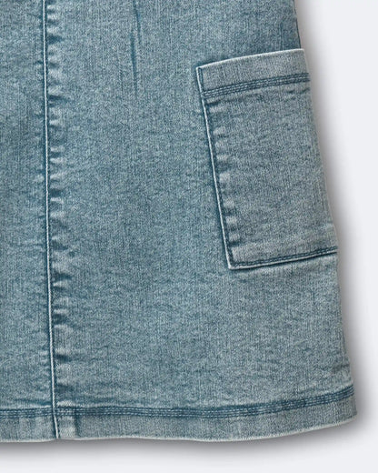 Toddler Girl Otter Pocket Jumper in Avenue Wash - Blue