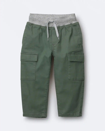 Toddler Boy Cargo Pant - Olive/Heather Grey
