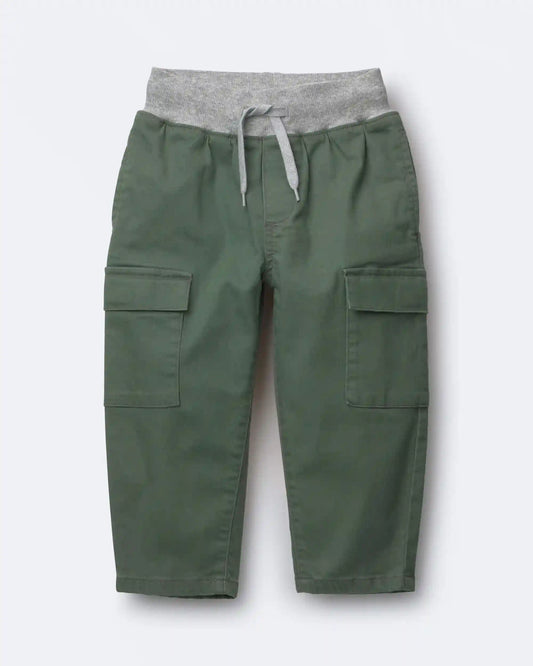 Toddler Boy Cargo Pant - Olive/Heather Grey