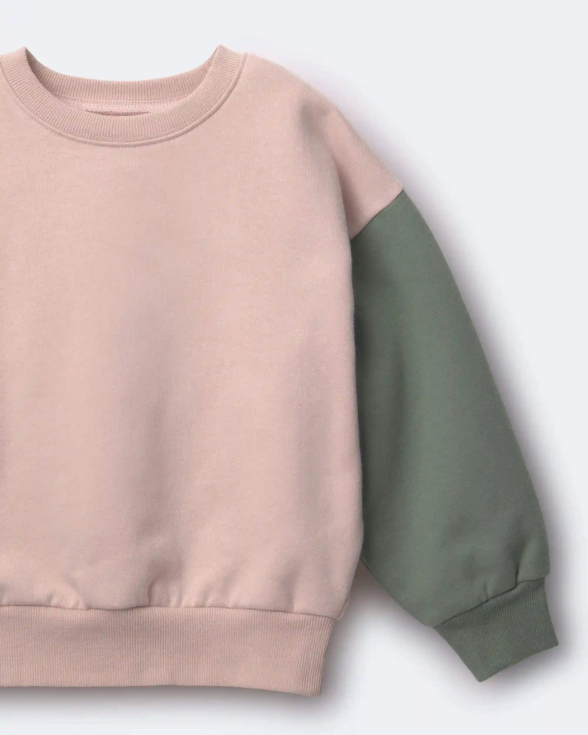 Toddler Girl Colorblock Pullover Sweatshirt - Light Pink/Mauve/Olive
