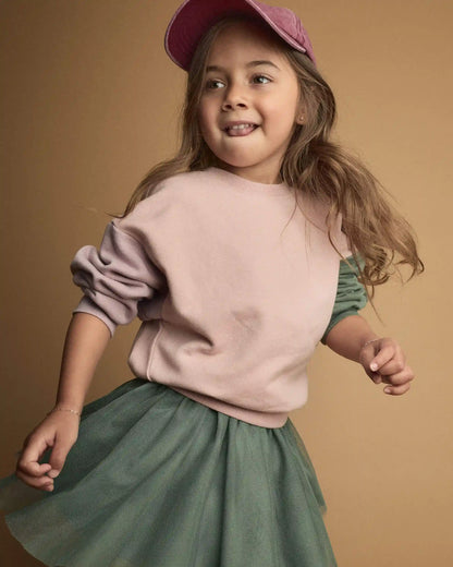 Toddler Girl Colorblock Pullover Sweatshirt - Light Pink/Mauve/Olive