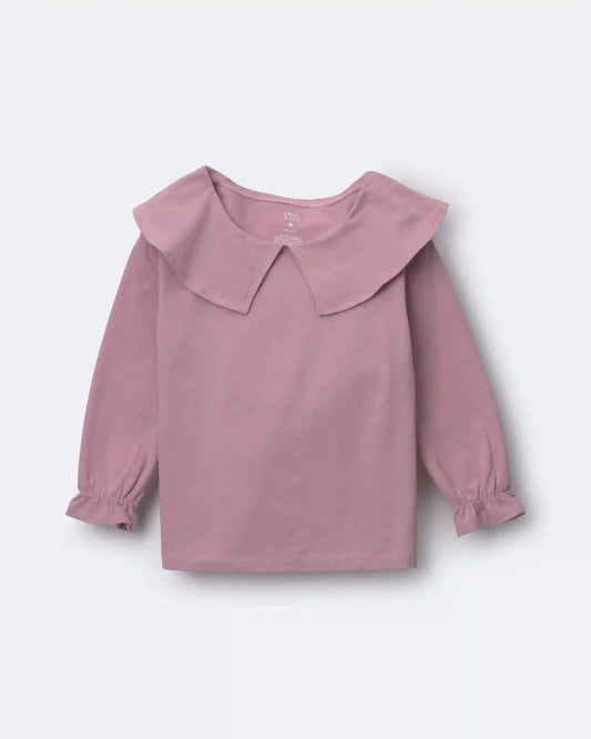 Toddler Girl Peter Pan Collar Top - Mauve