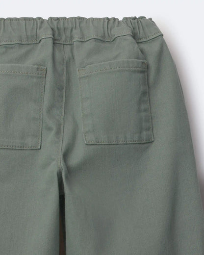 Toddler Girl Ric-Rack Cuffed Barrel Pant - Olive