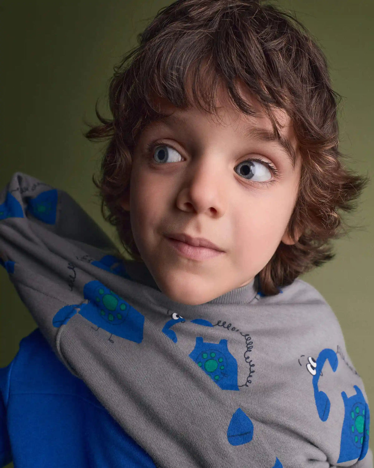 Toddler Otter Sweatshirt™ with Pockets in Phone Print - Grey