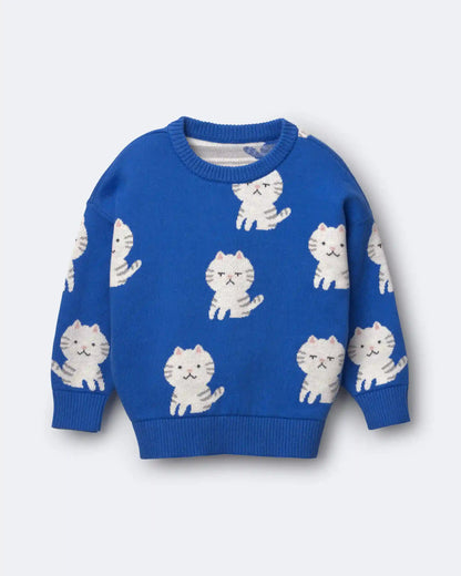 Toddler Girl Pullover Sweater - Royal Blue