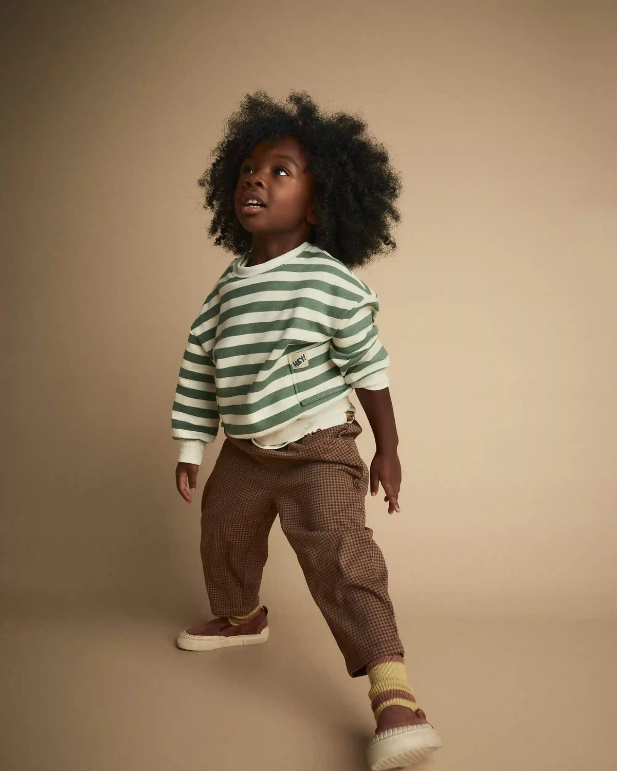 Toddler Otter Sweatshirt™ with Pockets in Stripes - Olive/Cream