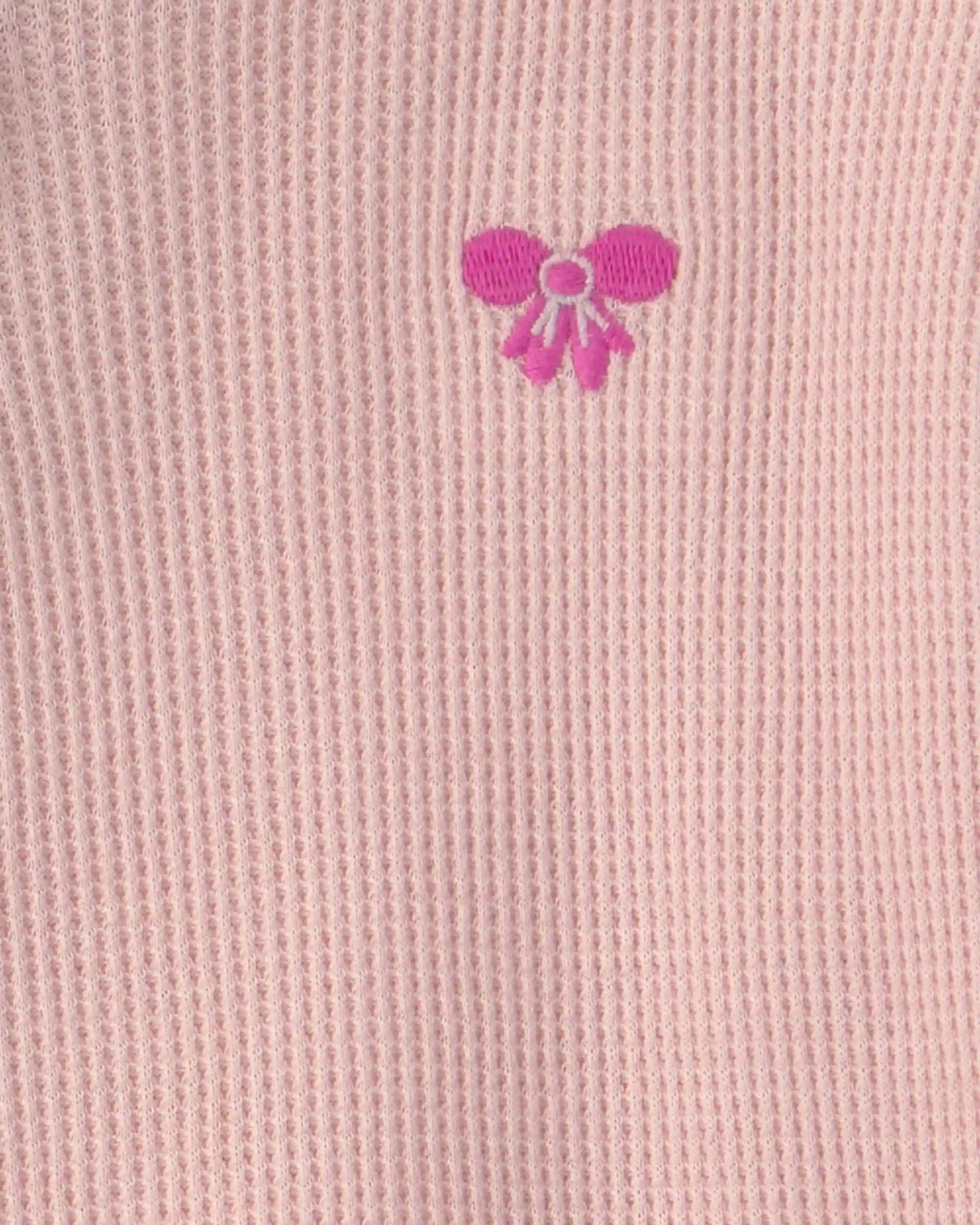 Toddler Girl Bow Thermal Long-Sleeve Top - Pink