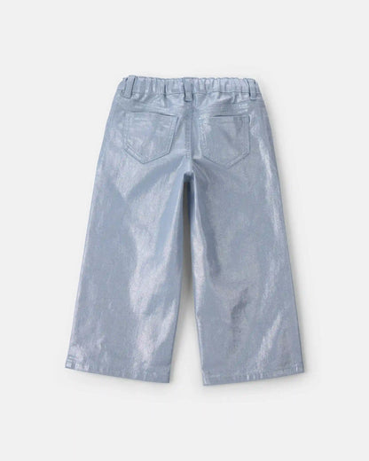 Toddler Girl Metallic Wide-Leg Pants - Silver