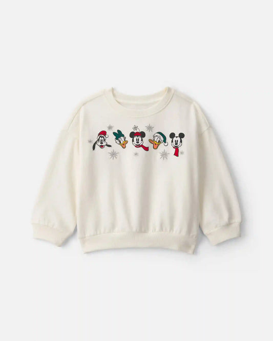 Toddler Girl Disney© Mickey Pullover Sweatshirt - Cream