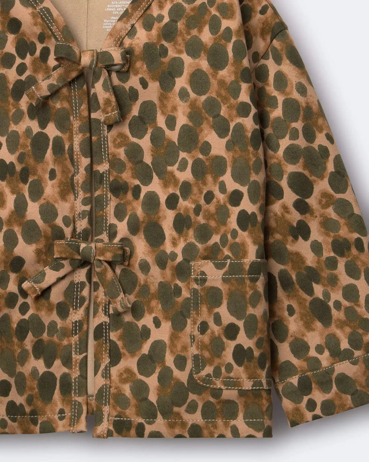 Toddler Girl Bow Jacket in Leopard - Brown